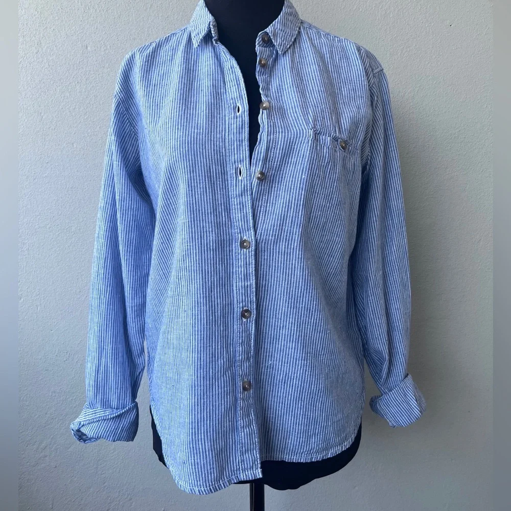 H&M | Striped Linen Blend Shirt - Picture 1 of 16